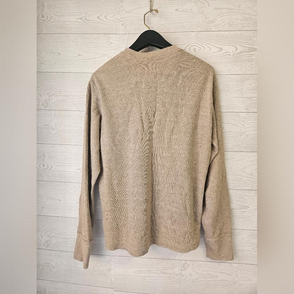 Roebuck&Co-Men's Tan Sweater S Thermal 100% Cotton - Picture 3 of 8